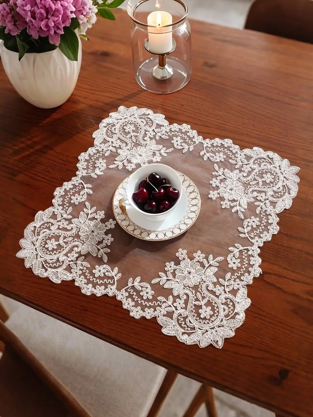 Rust Ruffled Table Runner