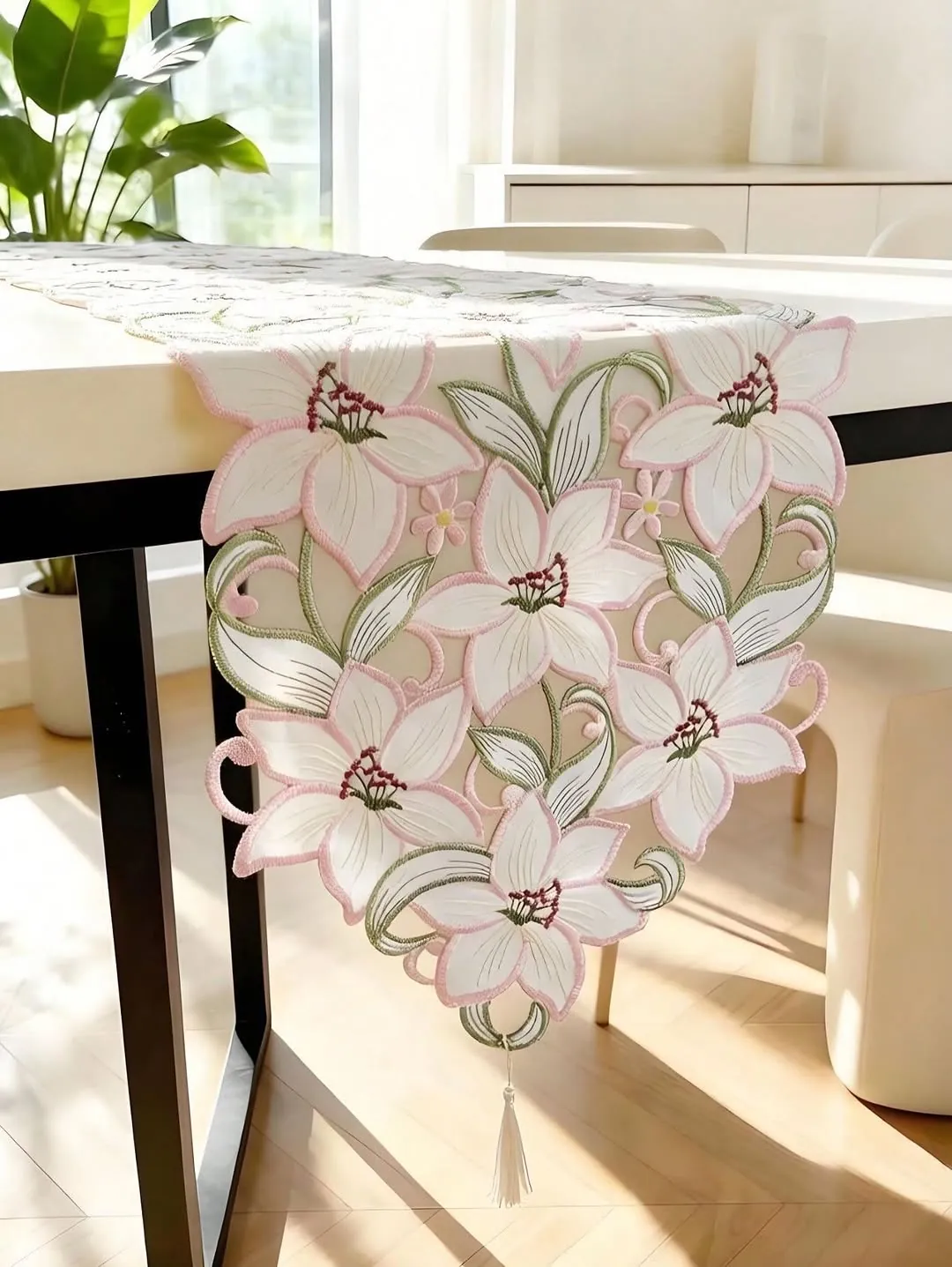 Rust Ruffled Table Runner
