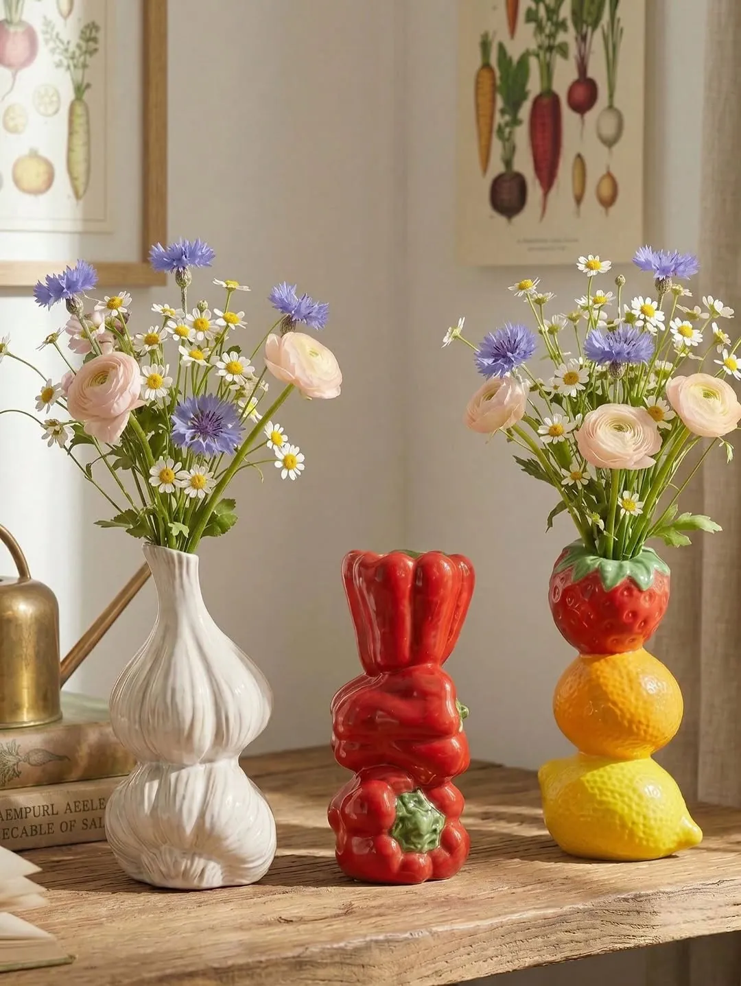 Decorative Ceramic Vegetable and Fruit Vases