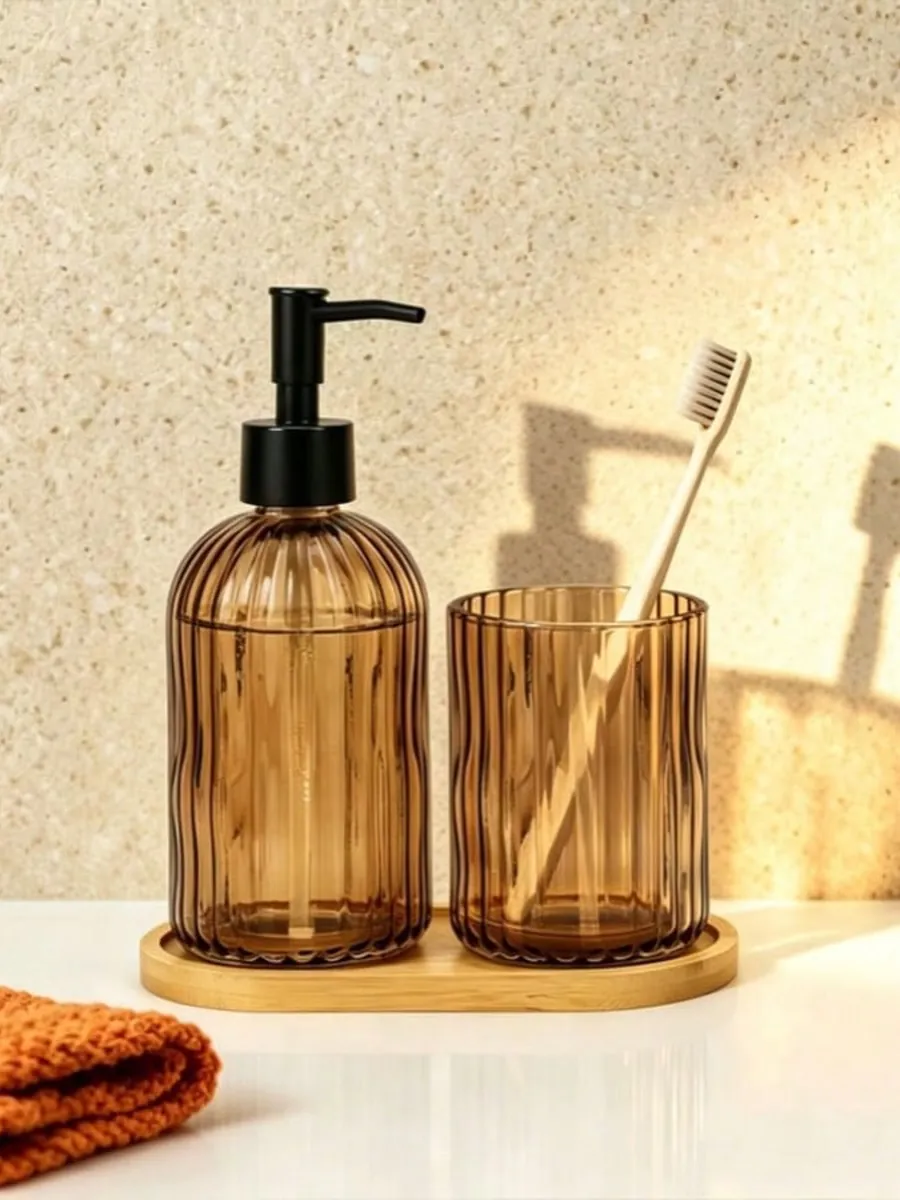 Marble Finish Bathroom Accessory Set