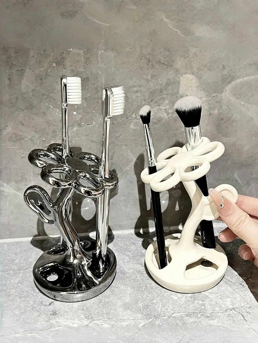 Marble Finish Bathroom Accessory Set
