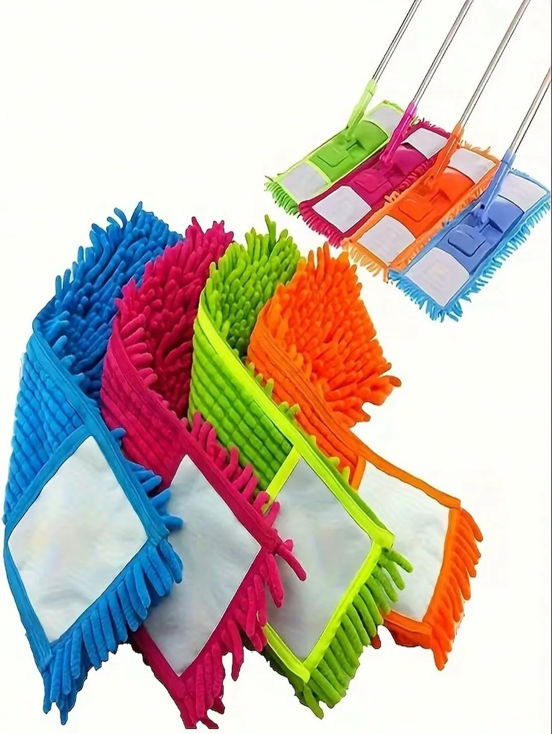 Purple Microfiber Flat Mop Pads Refill Set
