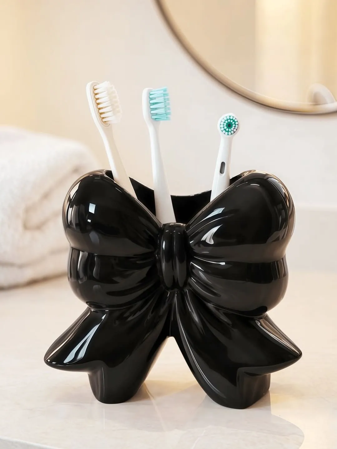 Pink Bow Toothbrush Holder