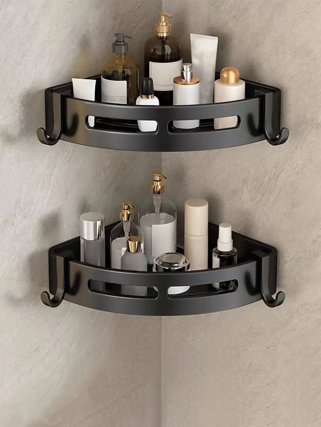 Wall-Mounted Wooden Toilet Paper Holder with Shelves