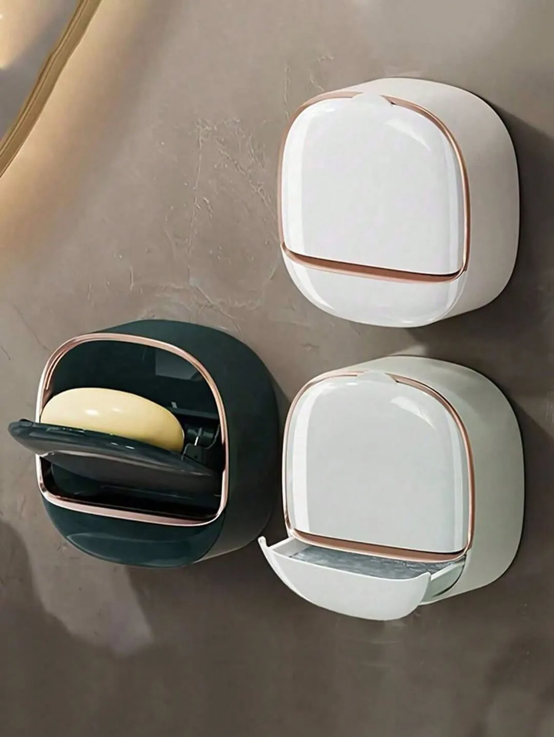Wall-Mounted Soap Dish Holder with Lid