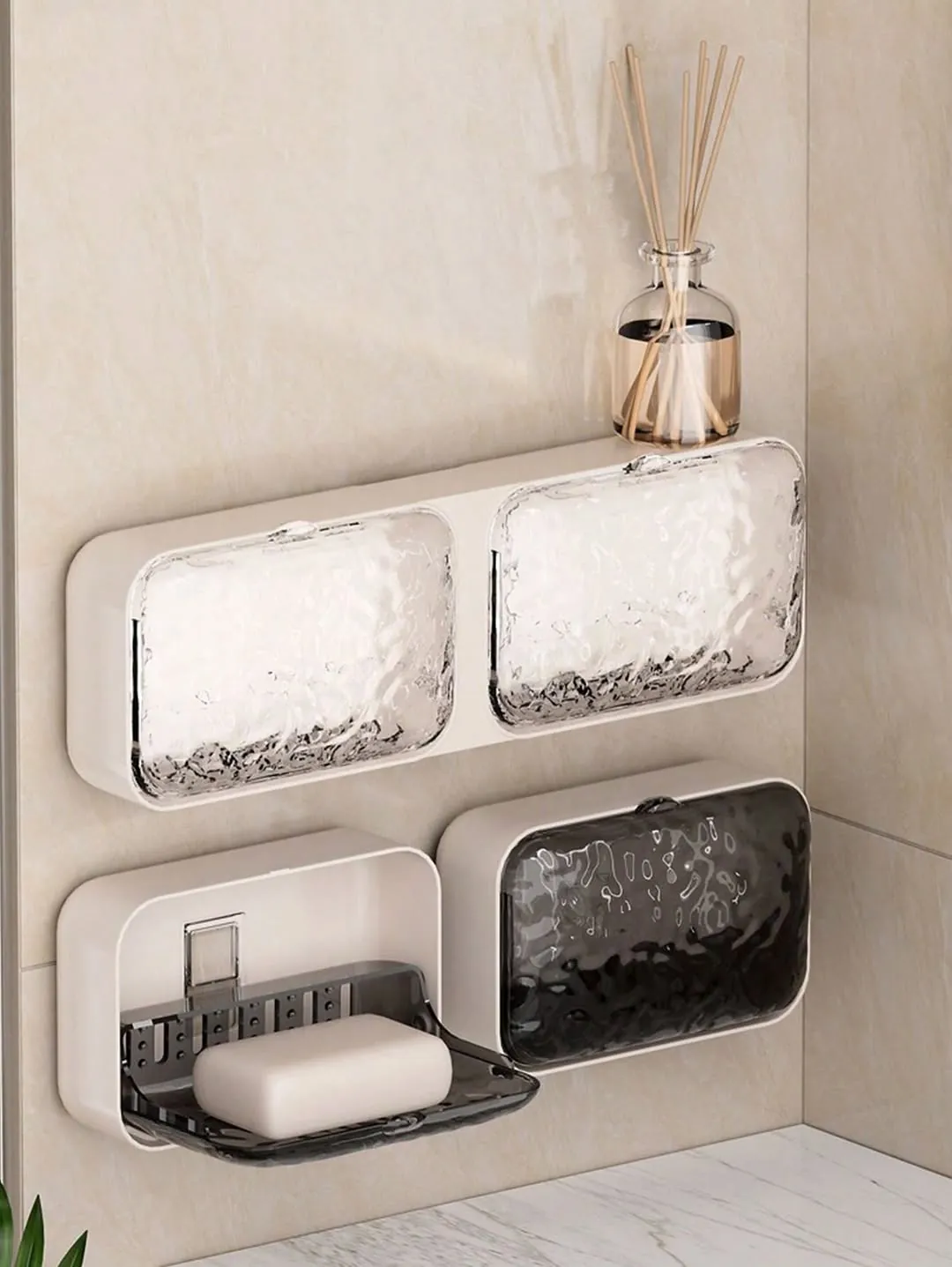 Wall-Mounted Soap Dish Holder with Lid