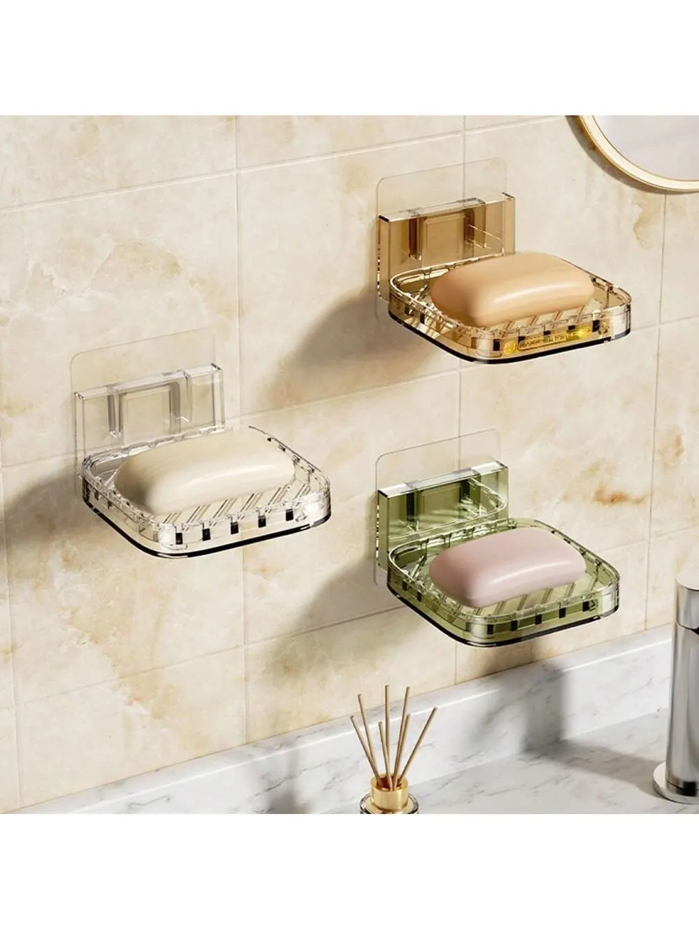 Wall-Mounted Soap Dish Holder with Lid