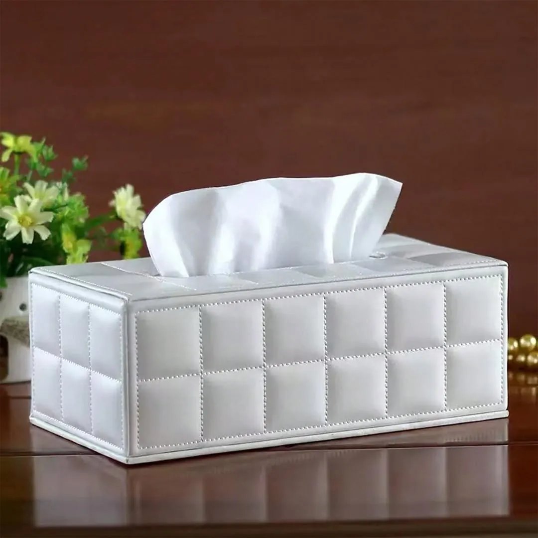 Wavy Tissue Box with Wooden Top