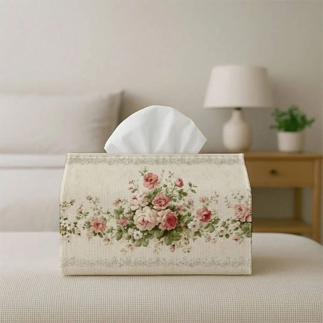 Wavy Tissue Box with Wooden Top