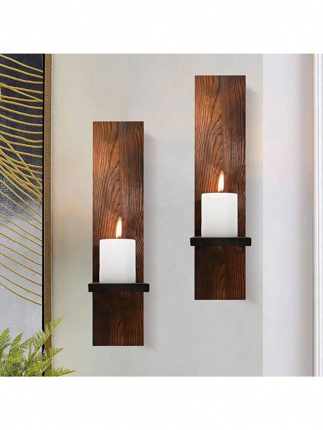 Decorative Arched Wood and Rattan Wall Shelf