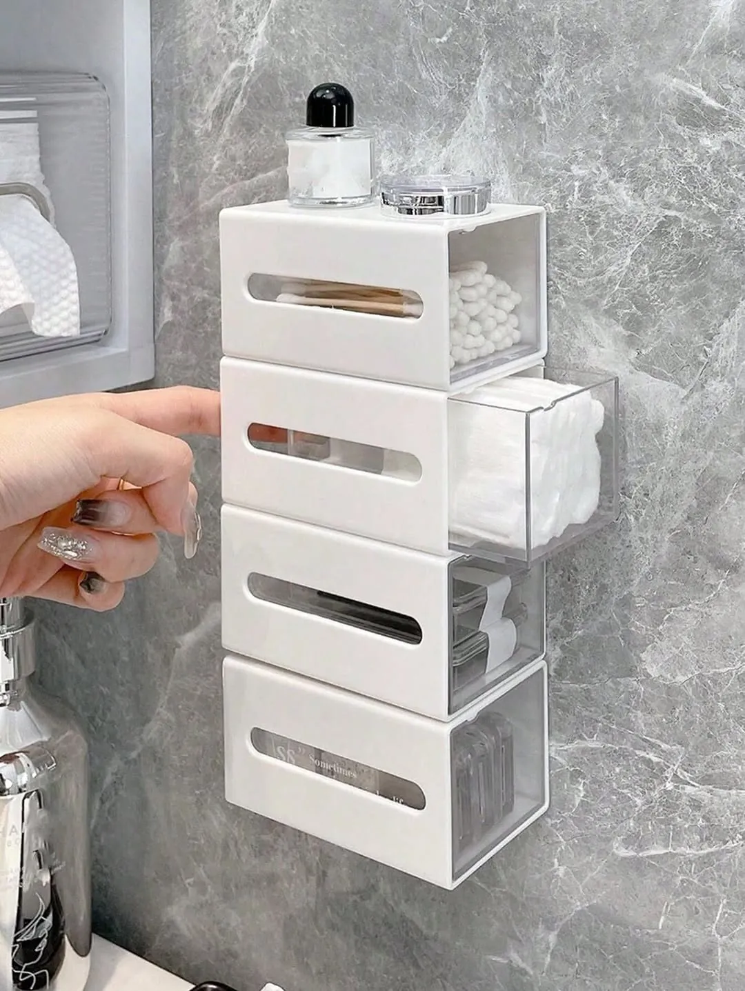 Wall-Mounted Storage Organizer with Drawers