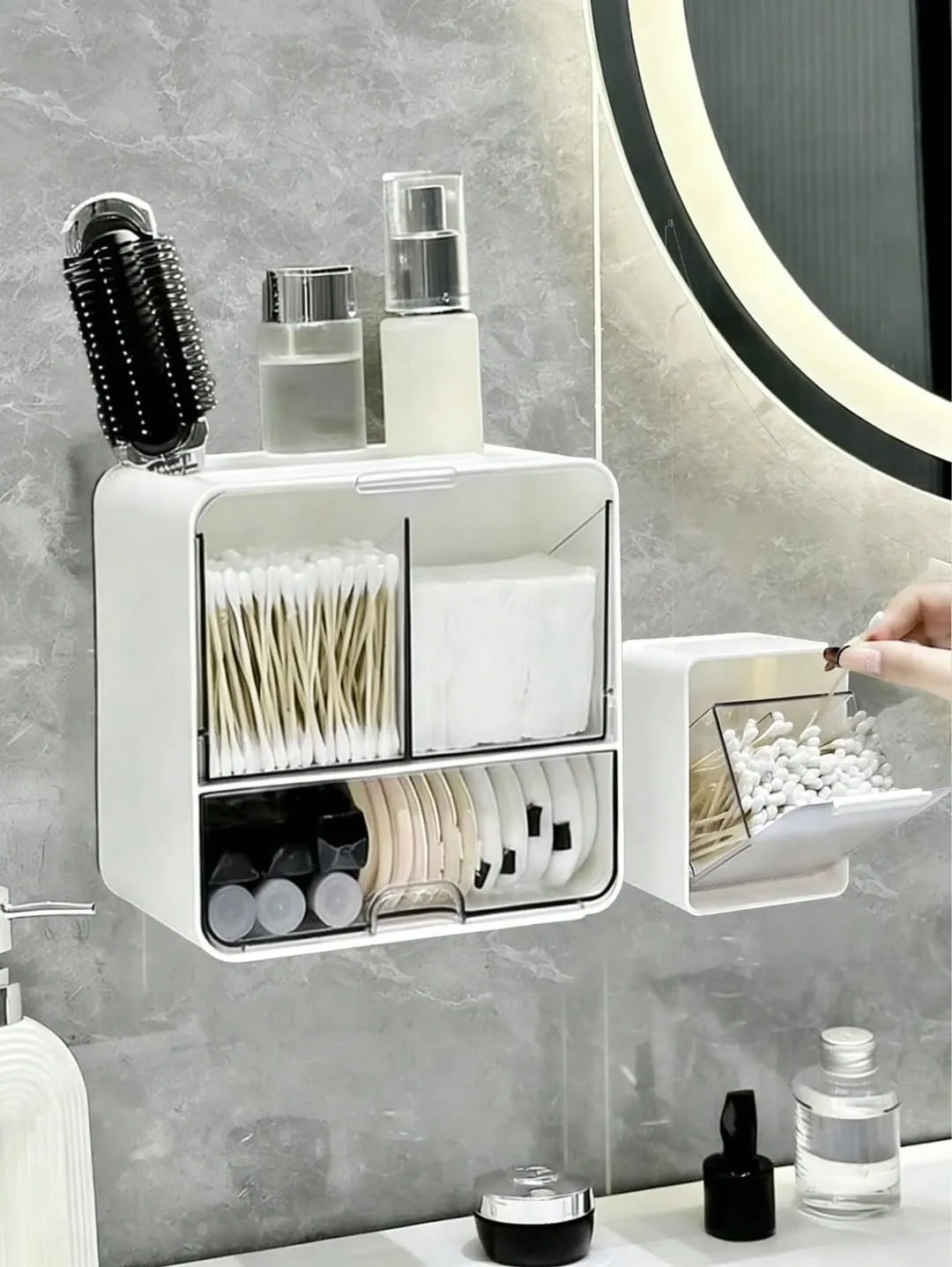 Wall-Mounted Storage Organizer with Drawers