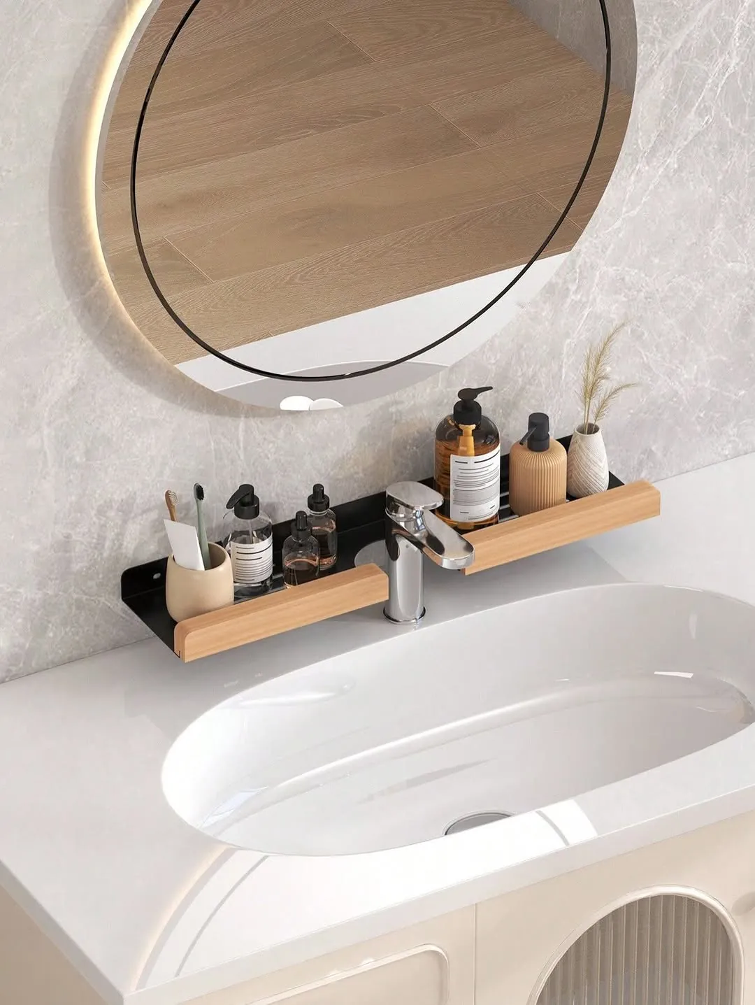 Wall-Mounted Storage Organizer with Drawers