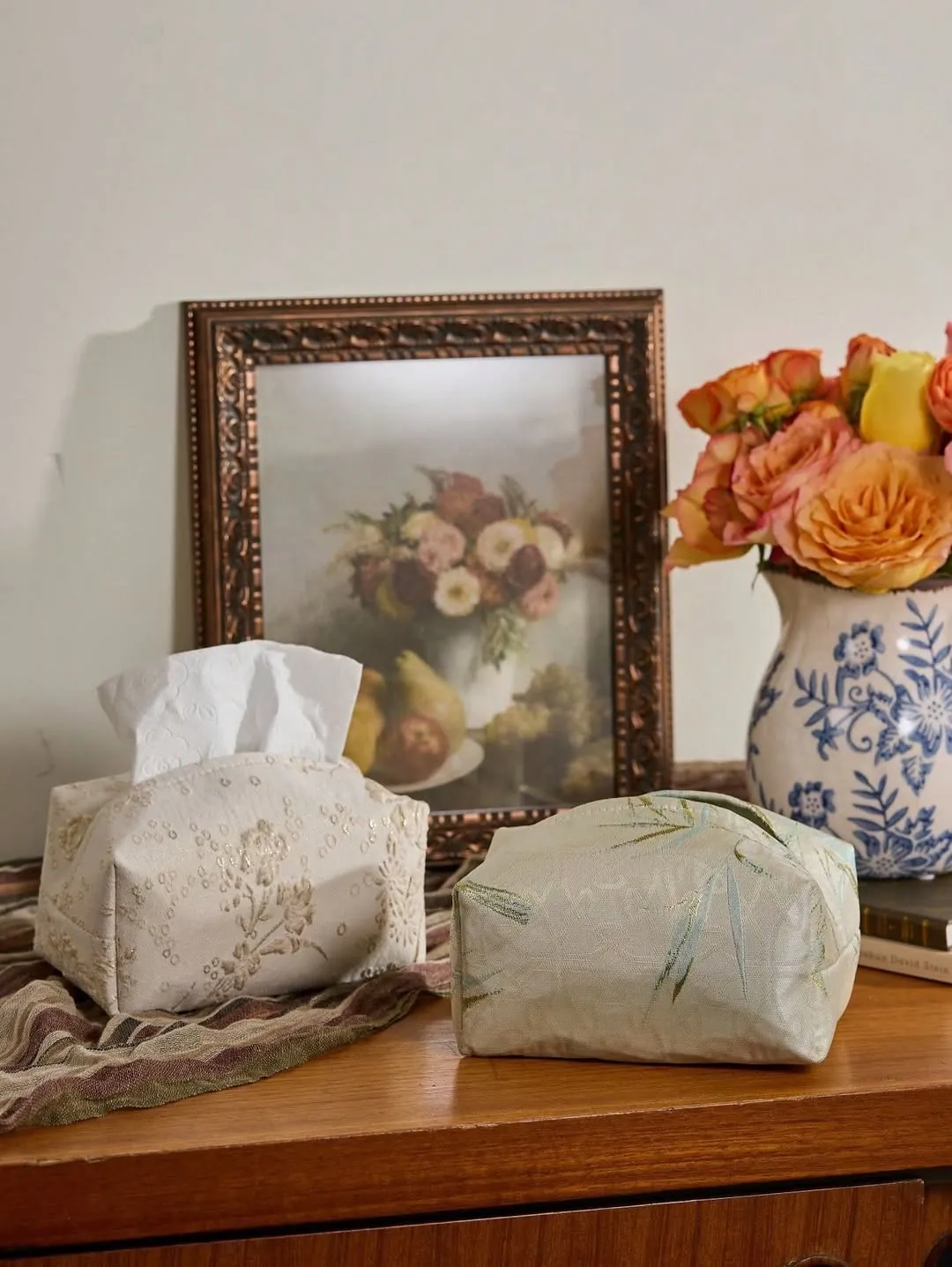 Decorative Embroidered Tissue Box Cover