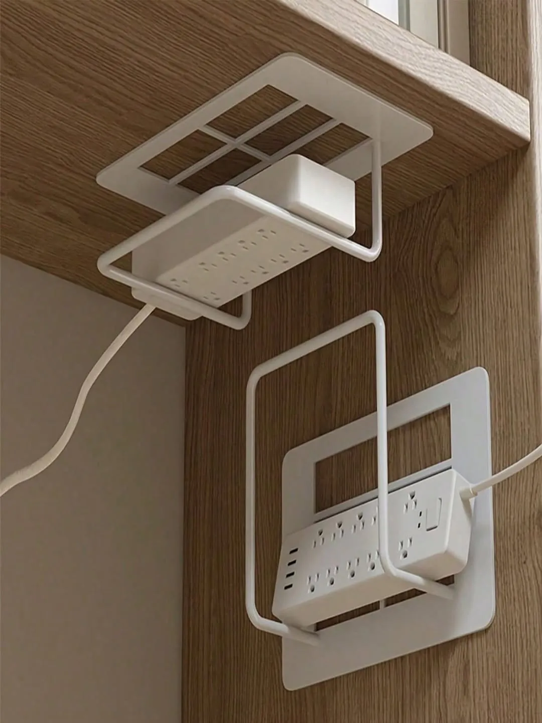 Wall-Mounted Router and Power Strip Shelf