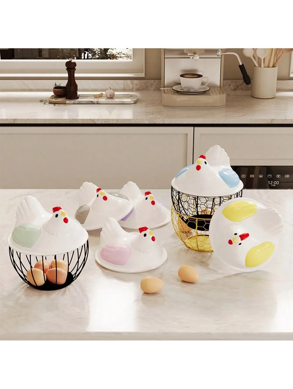 Cute Resin Egg and Chicken Decorative Figurines