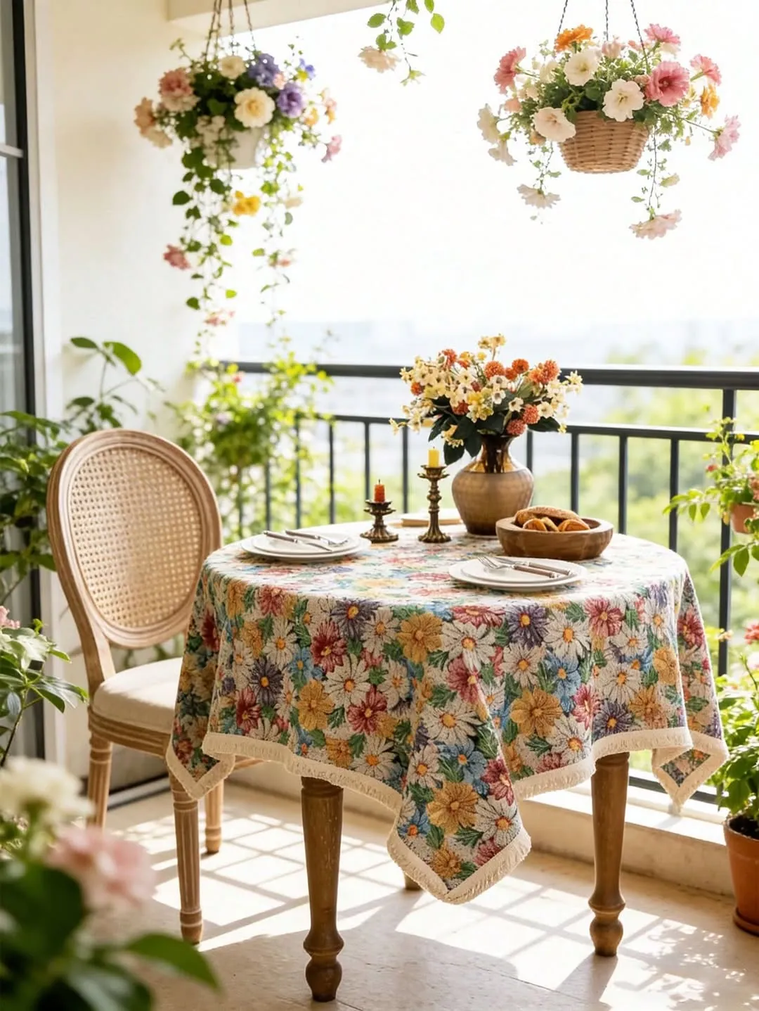 Floral Round Tablecloth