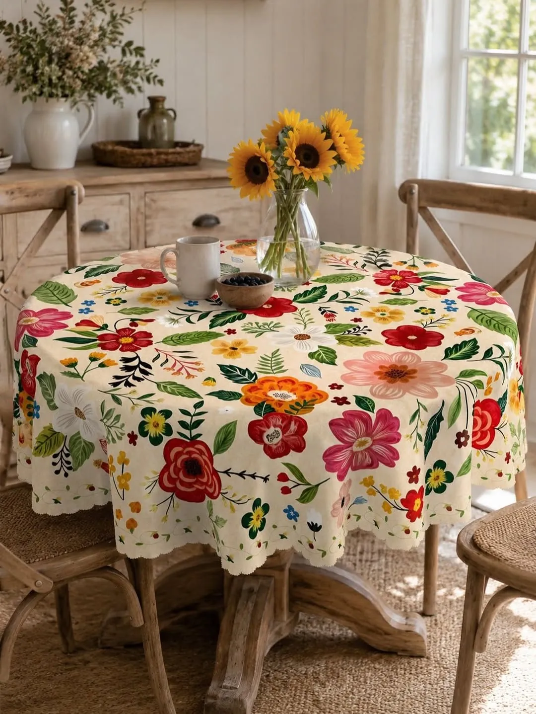 Floral Round Tablecloth