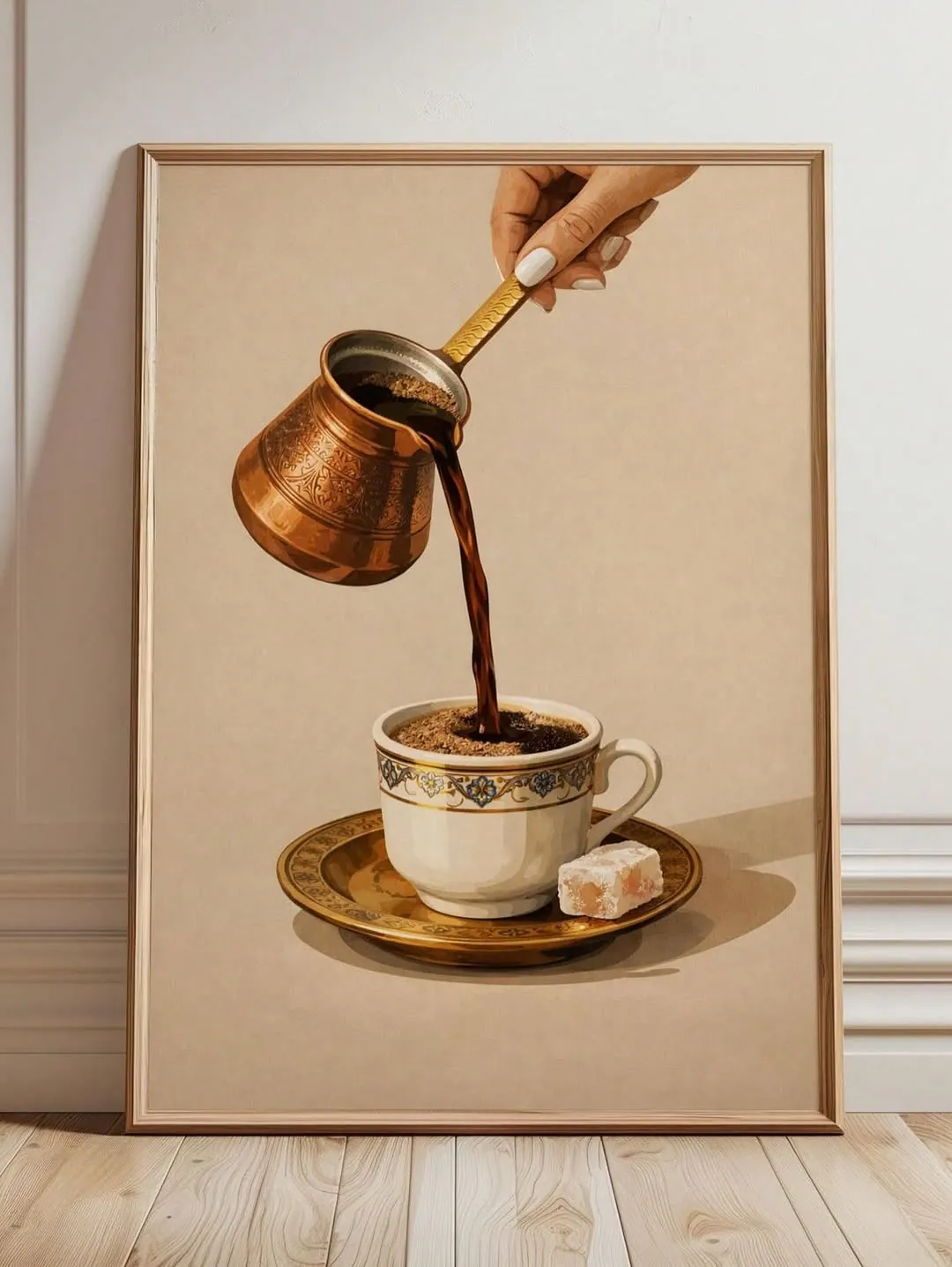 Framed Coffee Pouring Wall Art