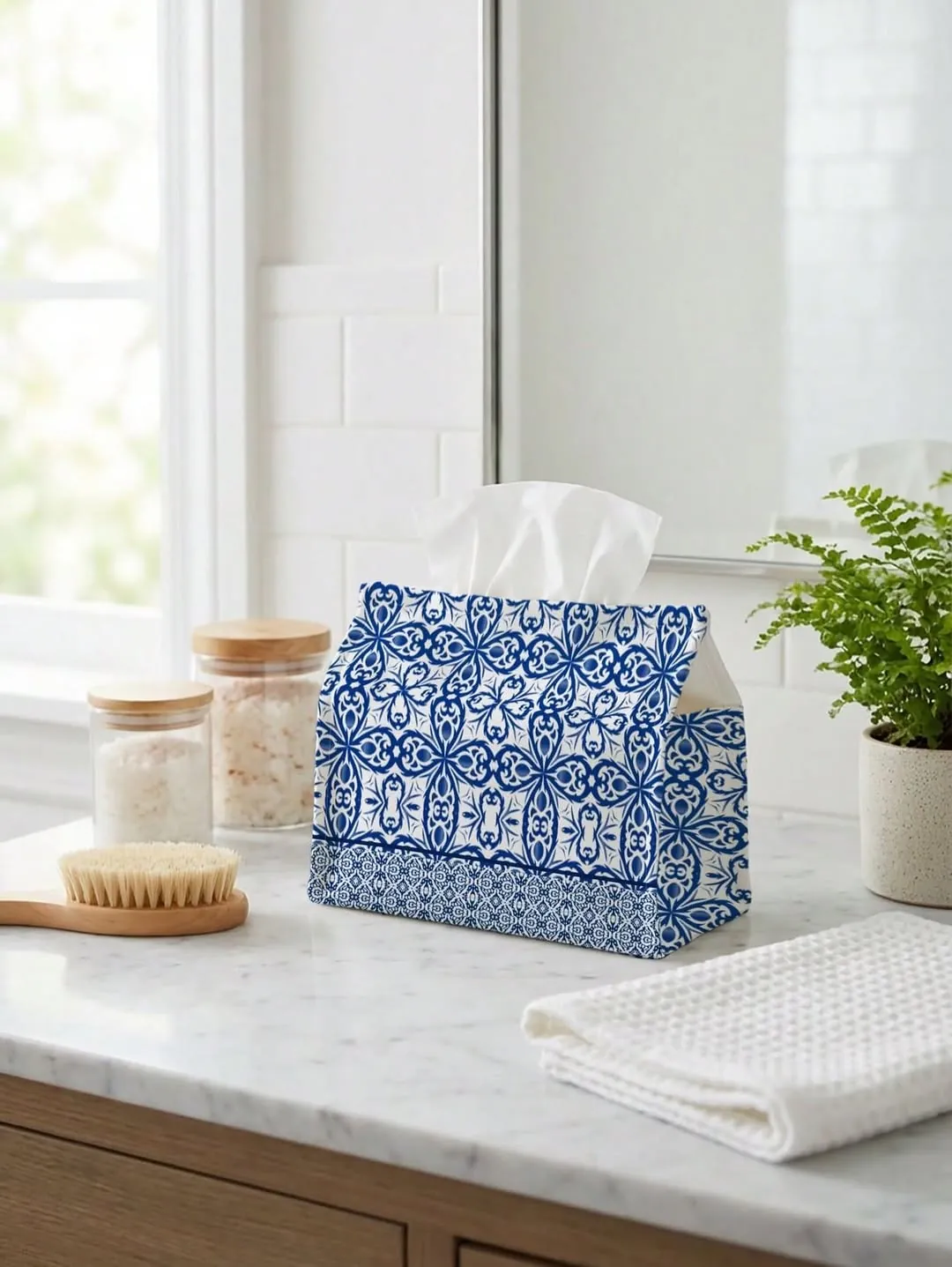 Lemon Print Tissue Box Cover