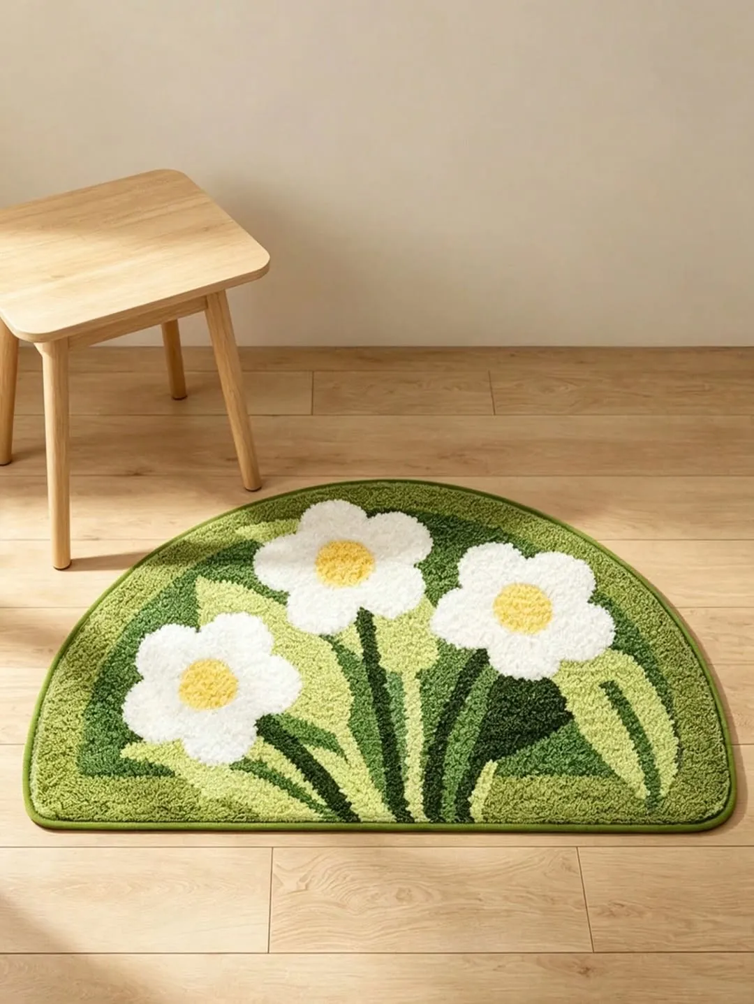 Flower Shaped Plush Rug