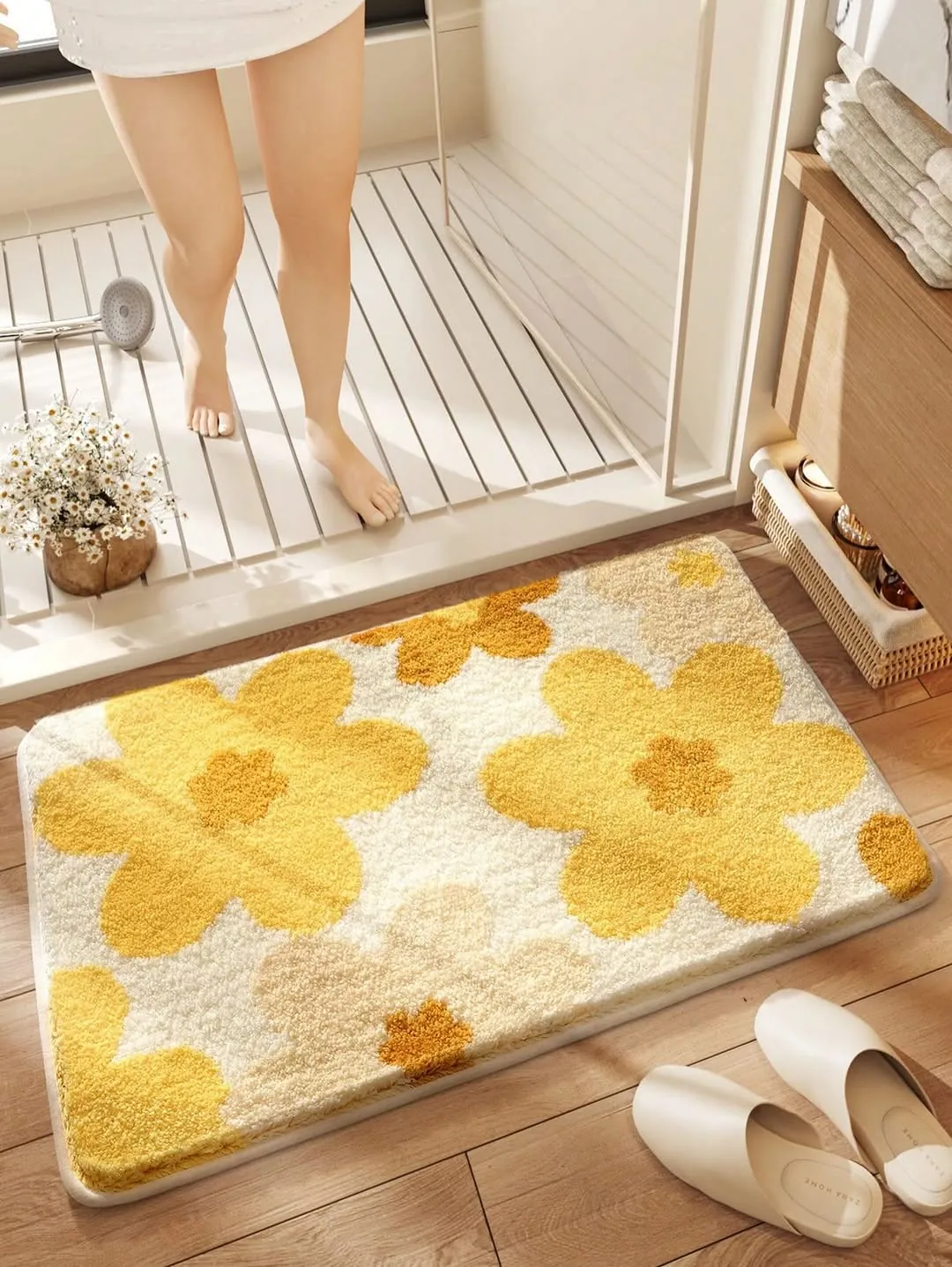 Flower Shaped Plush Rug