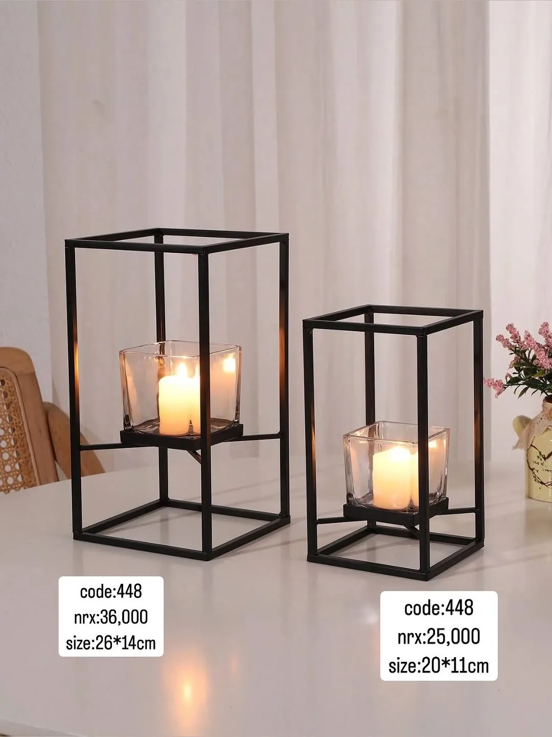 Metal and Glass Candle Holder