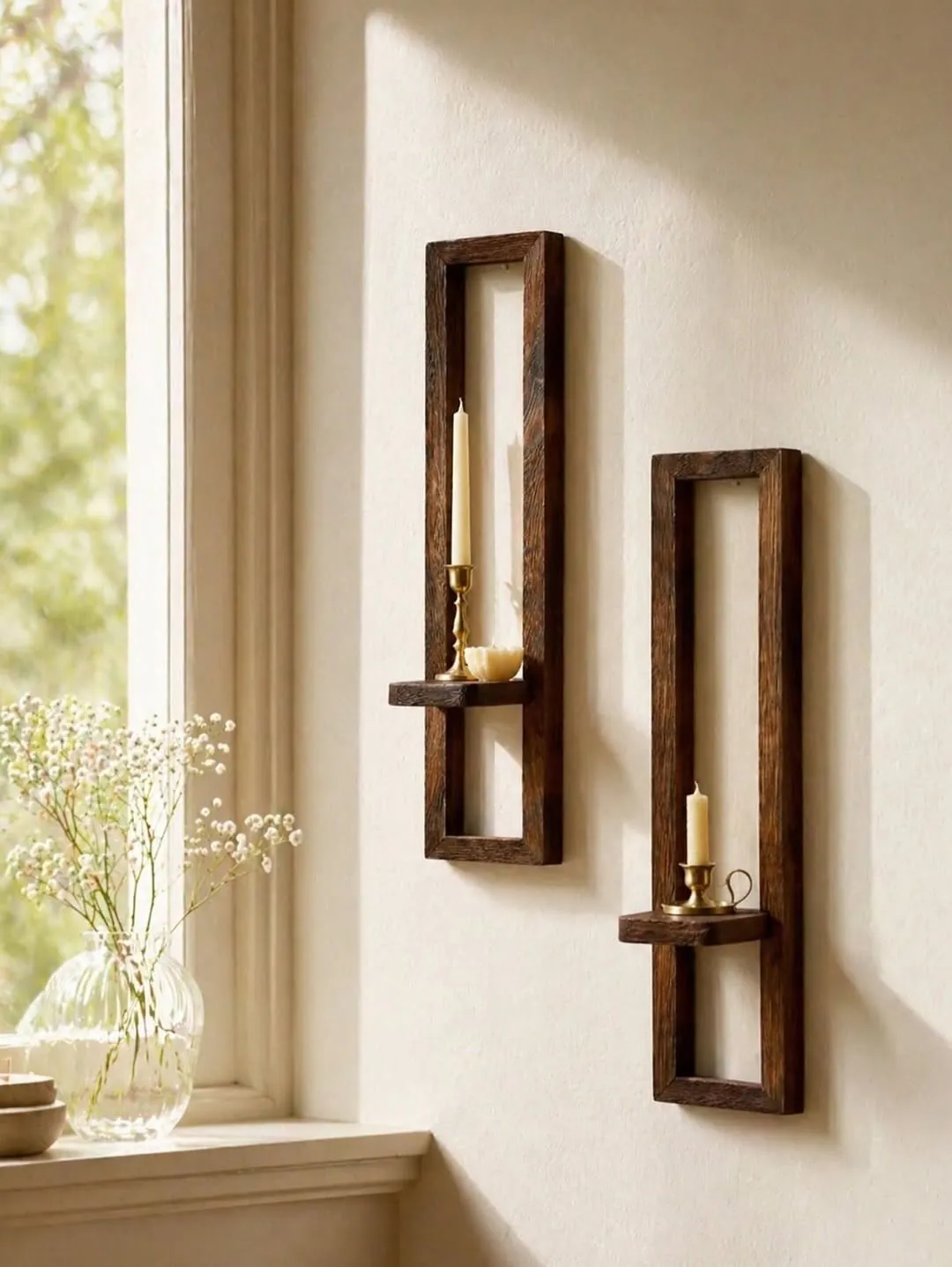 Decorative Round Rope and Pearl Wall Mirror