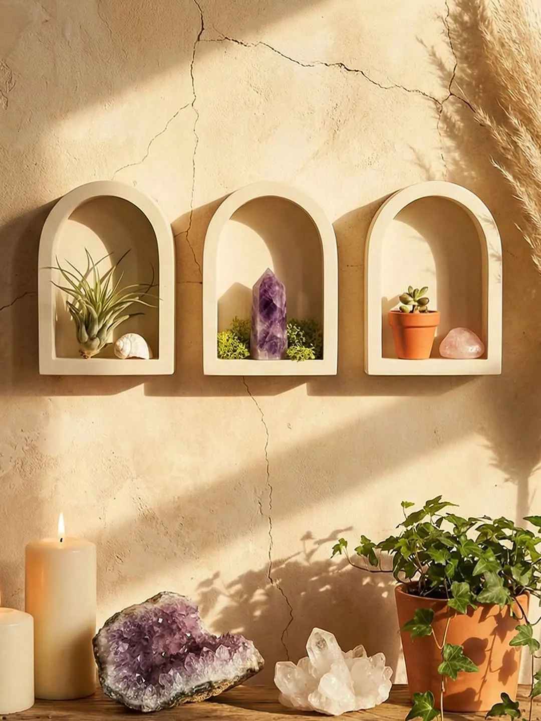 Black Oval Wall Mirror with Shelf