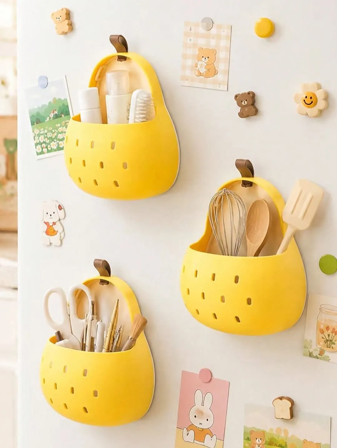 Cute Face Magnetic Fridge Utensil Holders
