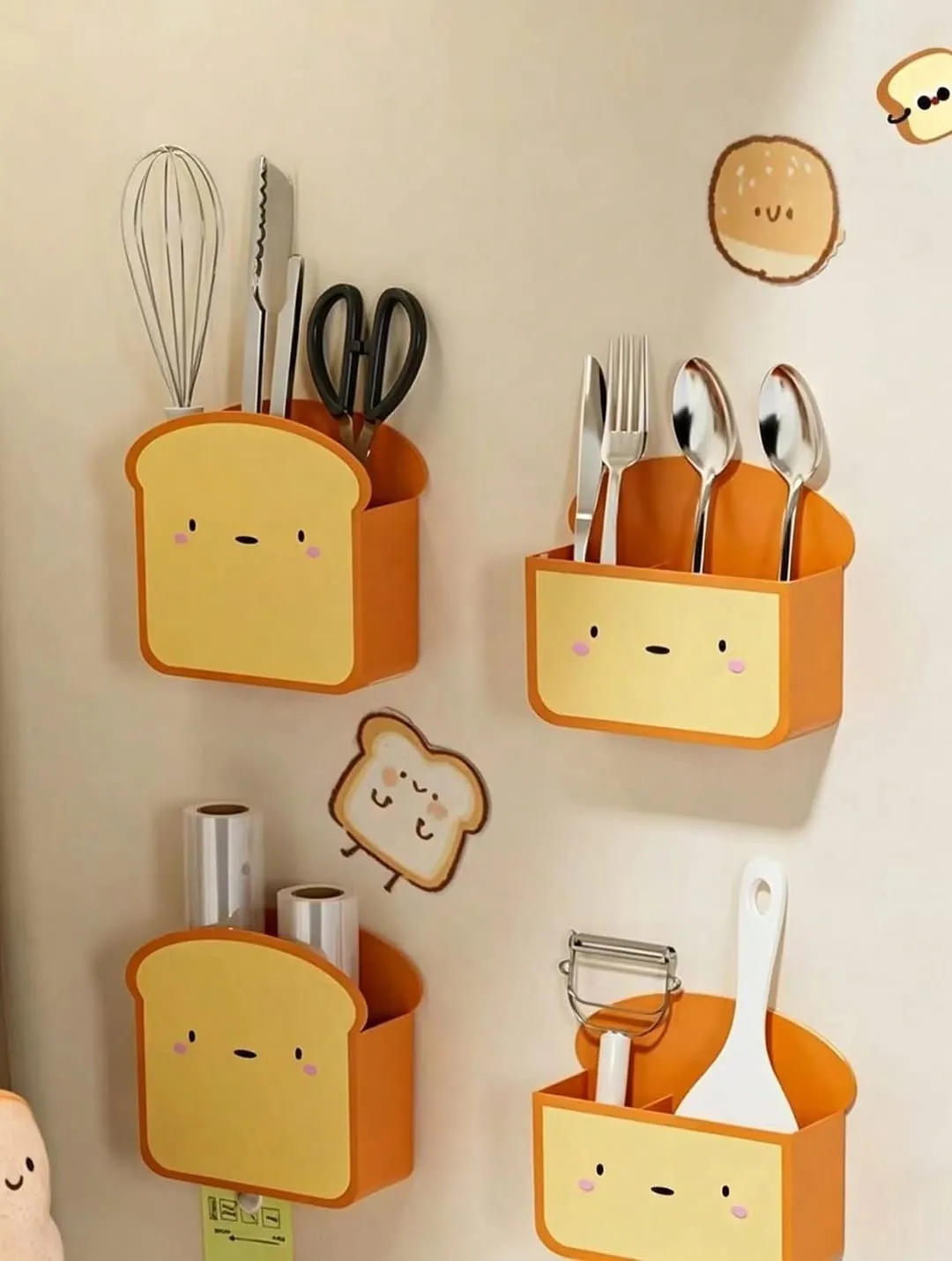Cute Face Magnetic Fridge Utensil Holders