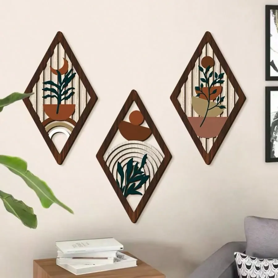 Circular Leaf Wall Art Set