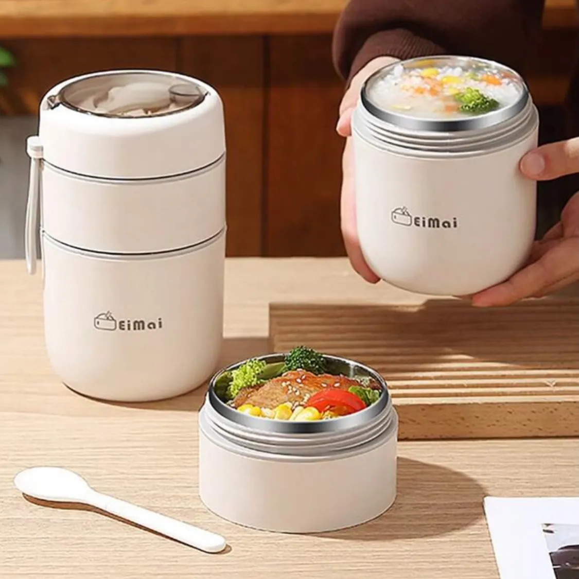 Cute Bear Design Lunch Box Set