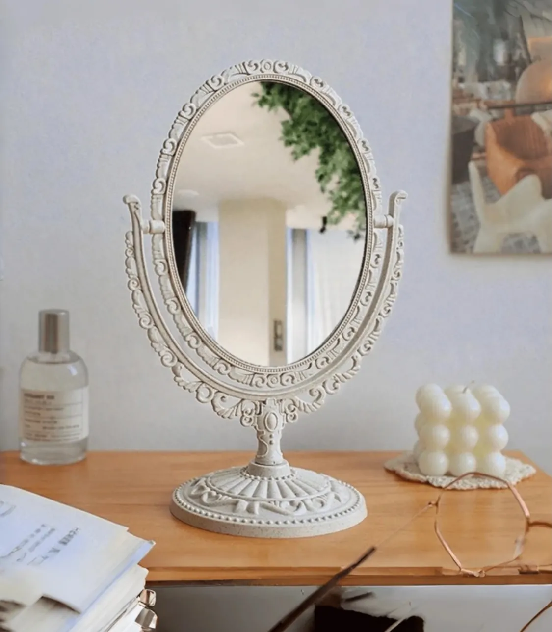 Handheld Vintage Gold Mirror