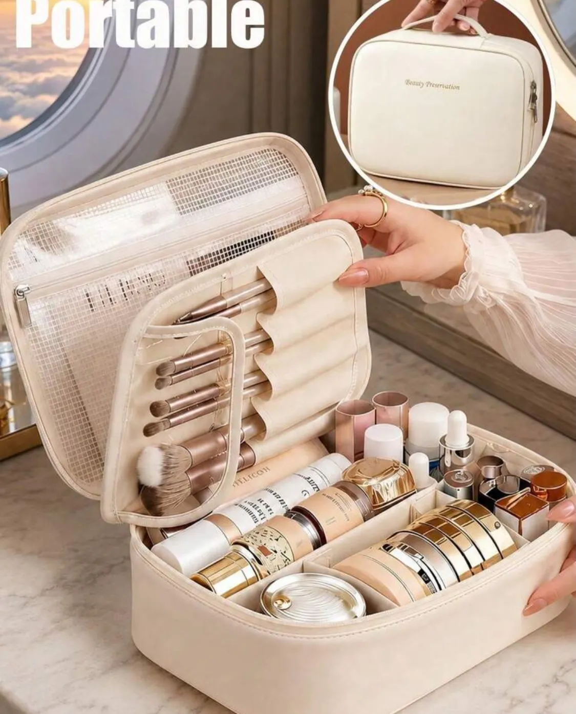 Portable Makeup Organizer Case