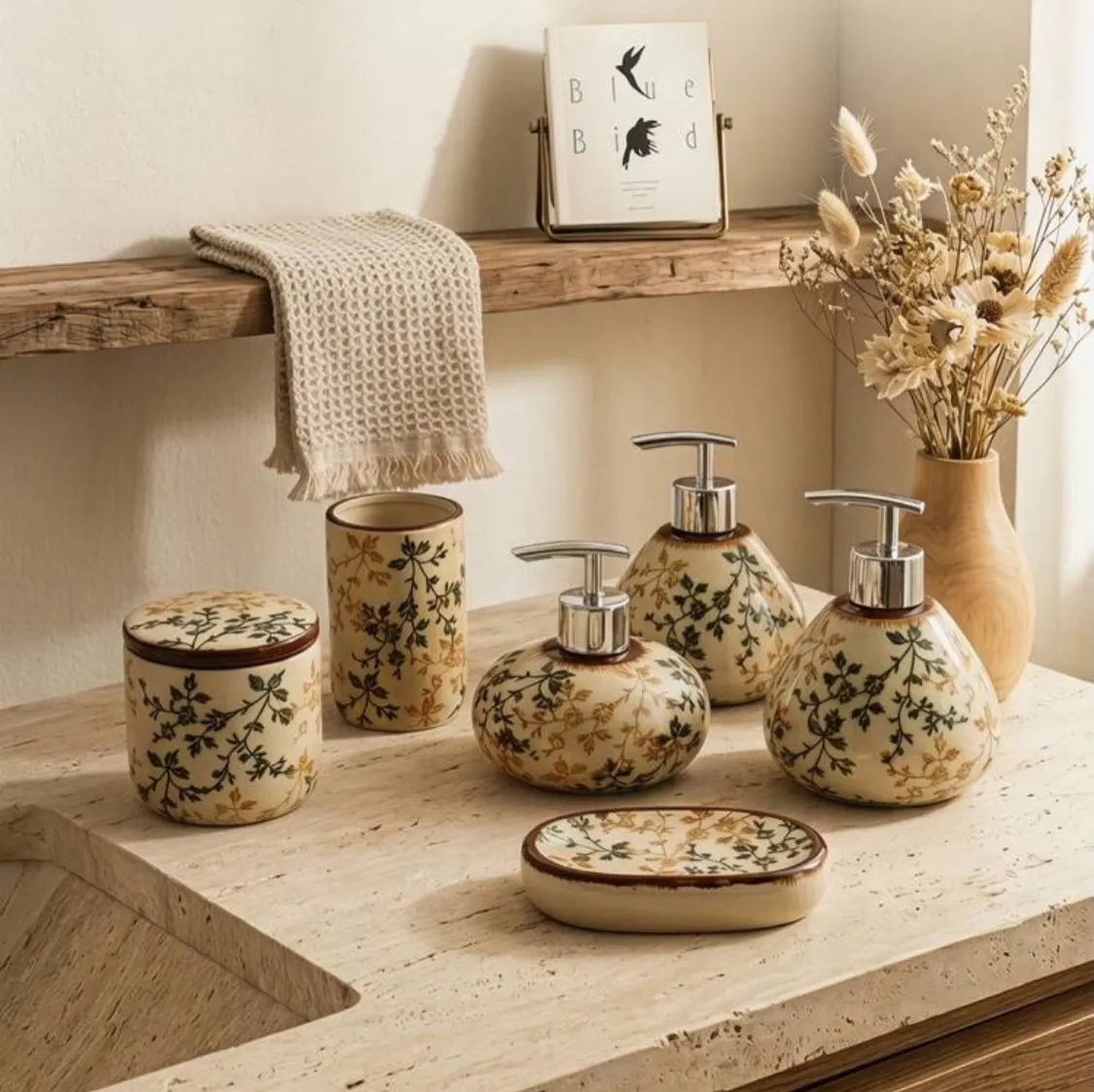 Ceramic Bathroom Accessory Set
