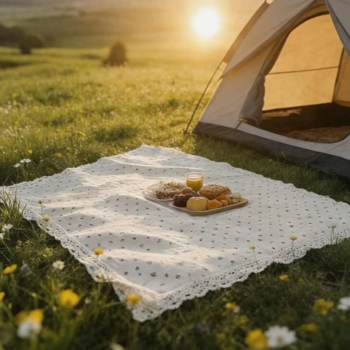 Red and White Gingham Picnic Blanket