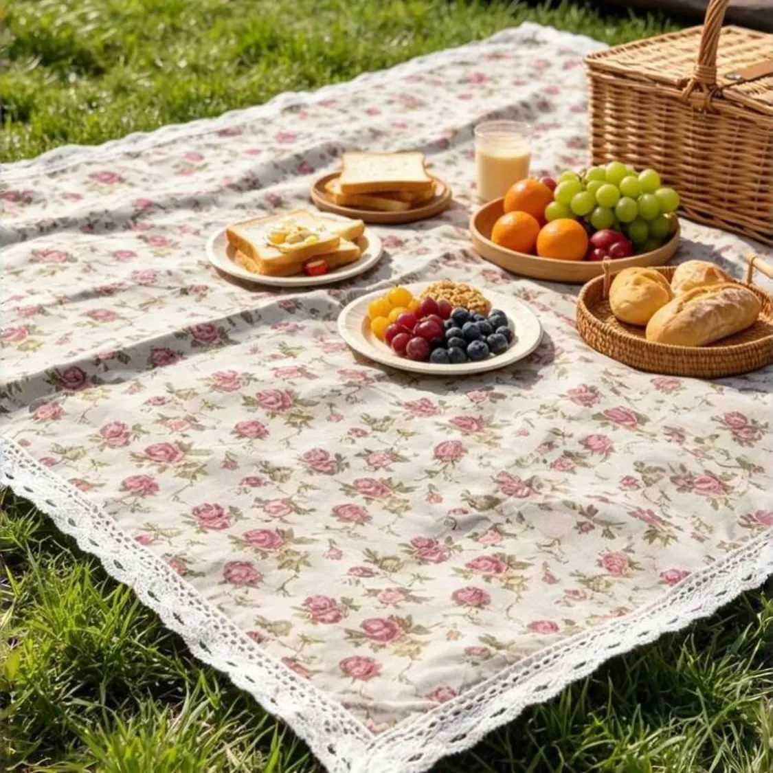 Red and White Gingham Picnic Blanket