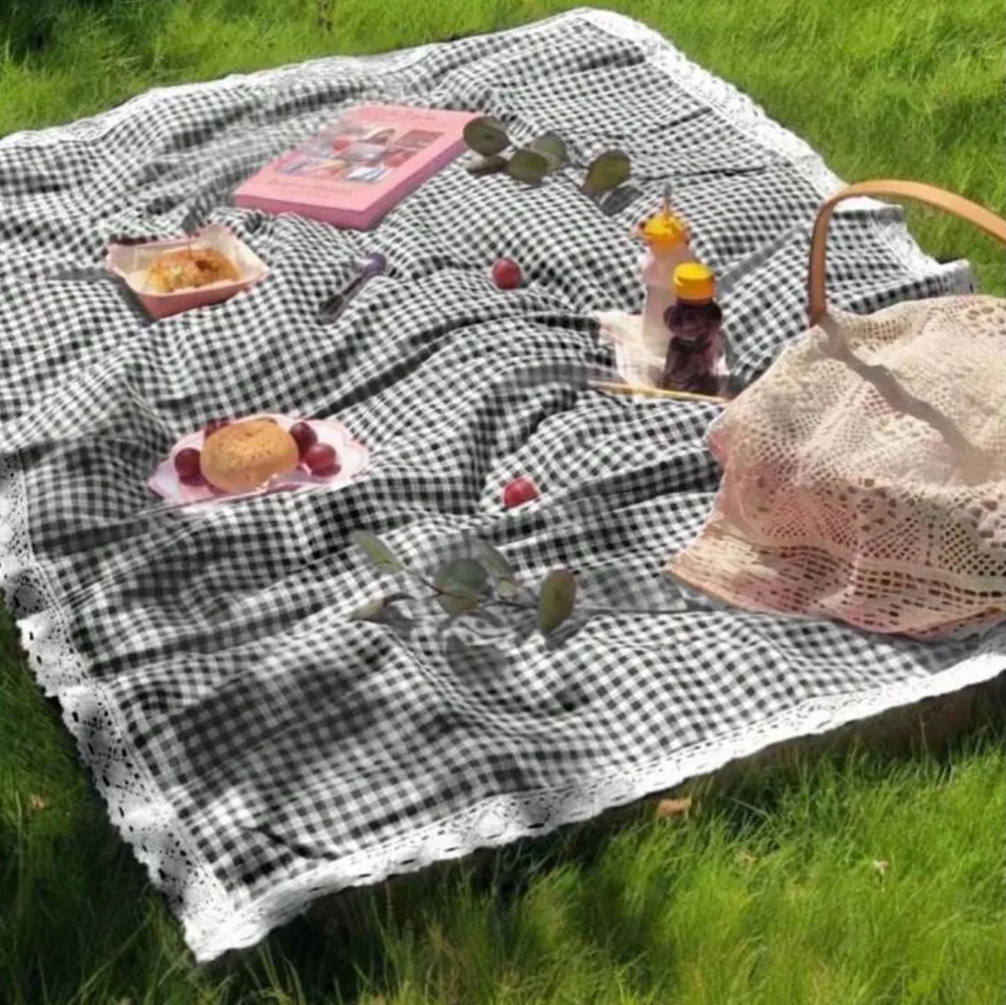 Red and White Gingham Picnic Blanket