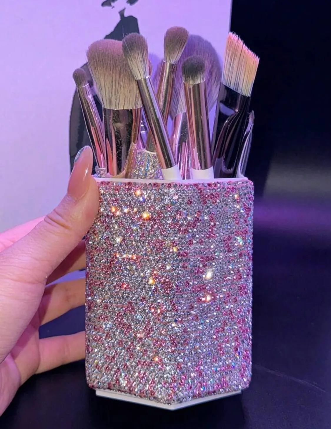 Glittery Makeup Brush Holder