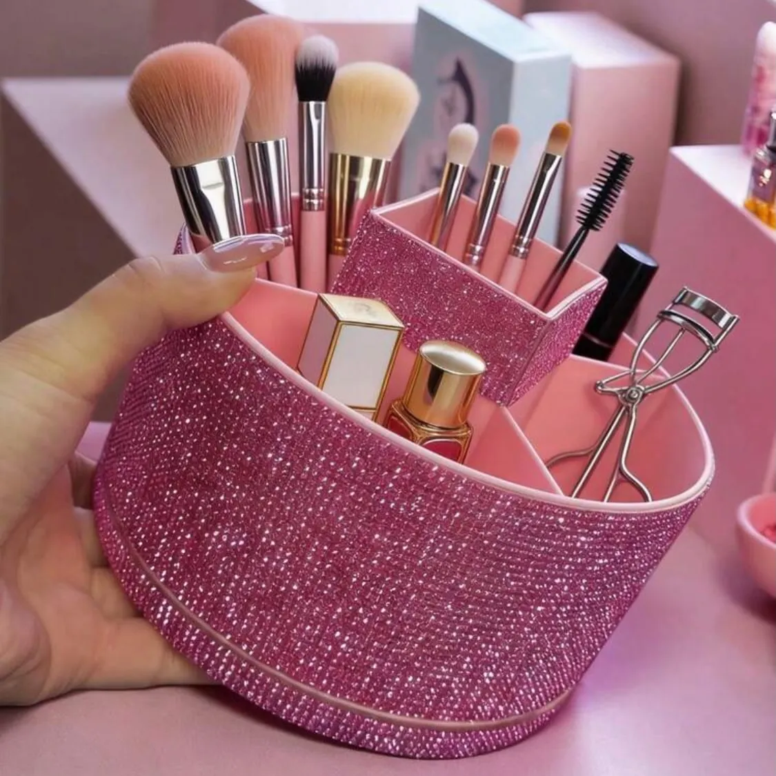 Lip-Shaped Makeup Brush Holder