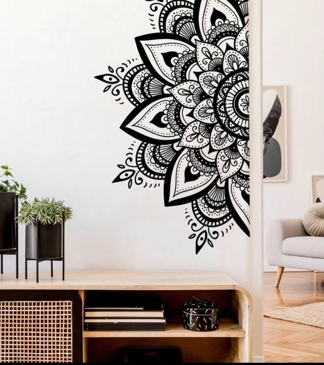Floral Wall Decal with Birds and Cage