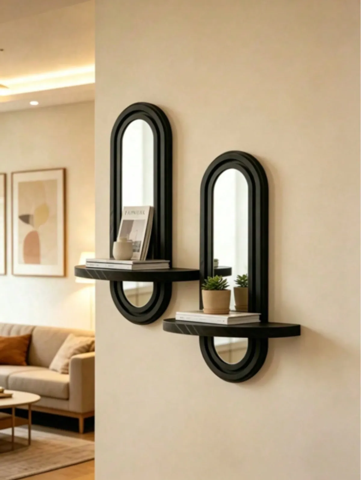 Wooden Bathroom Shelf with Toilet Paper Holder