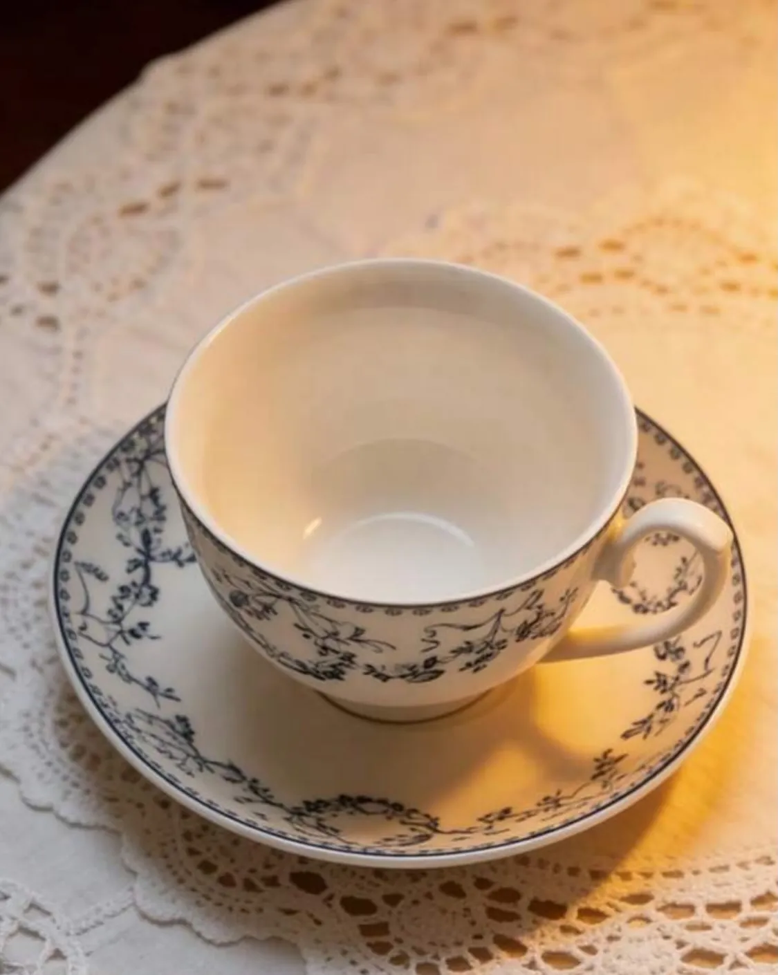 Floral Design Cup and Saucer Set