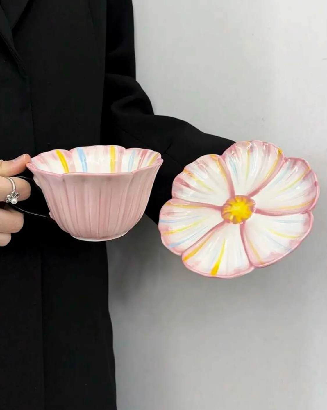 Floral Design Cup and Saucer Set