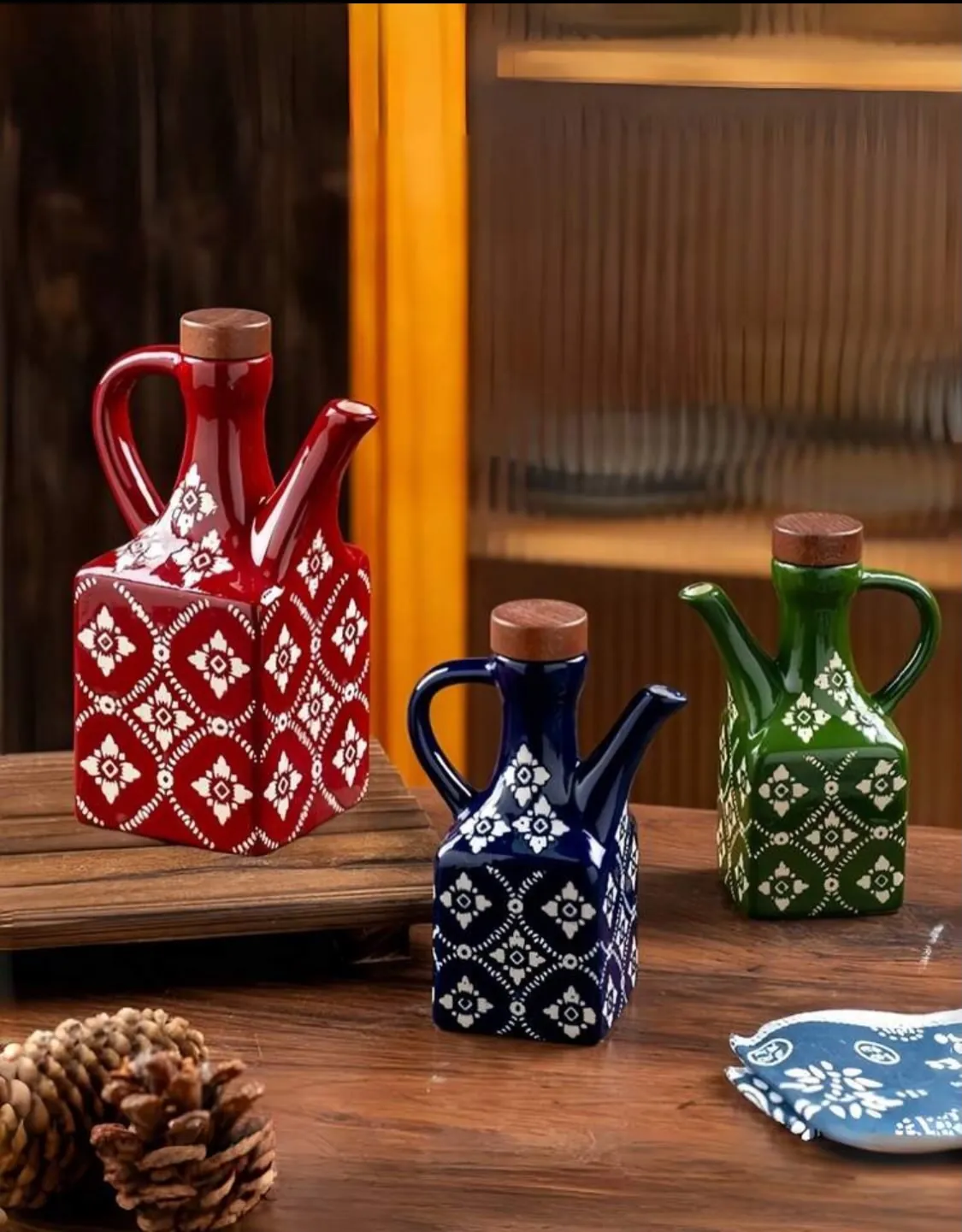 Decorative Oil and Vinegar Dispenser Set