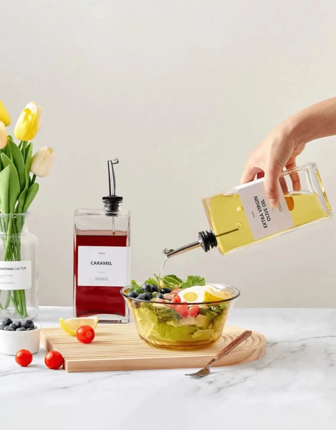 Decorative Oil and Vinegar Dispenser Set