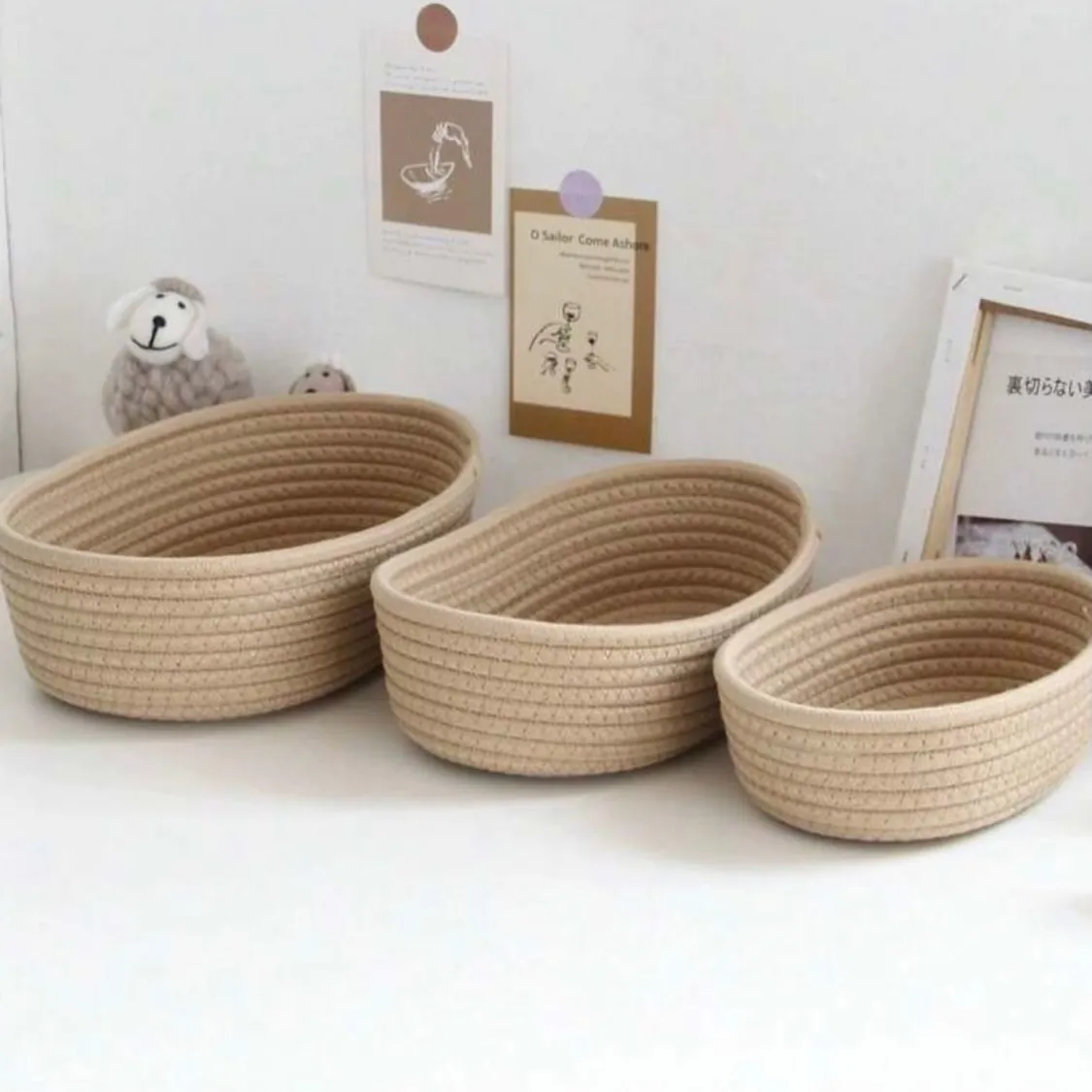 Woven Home Storage Baskets Set