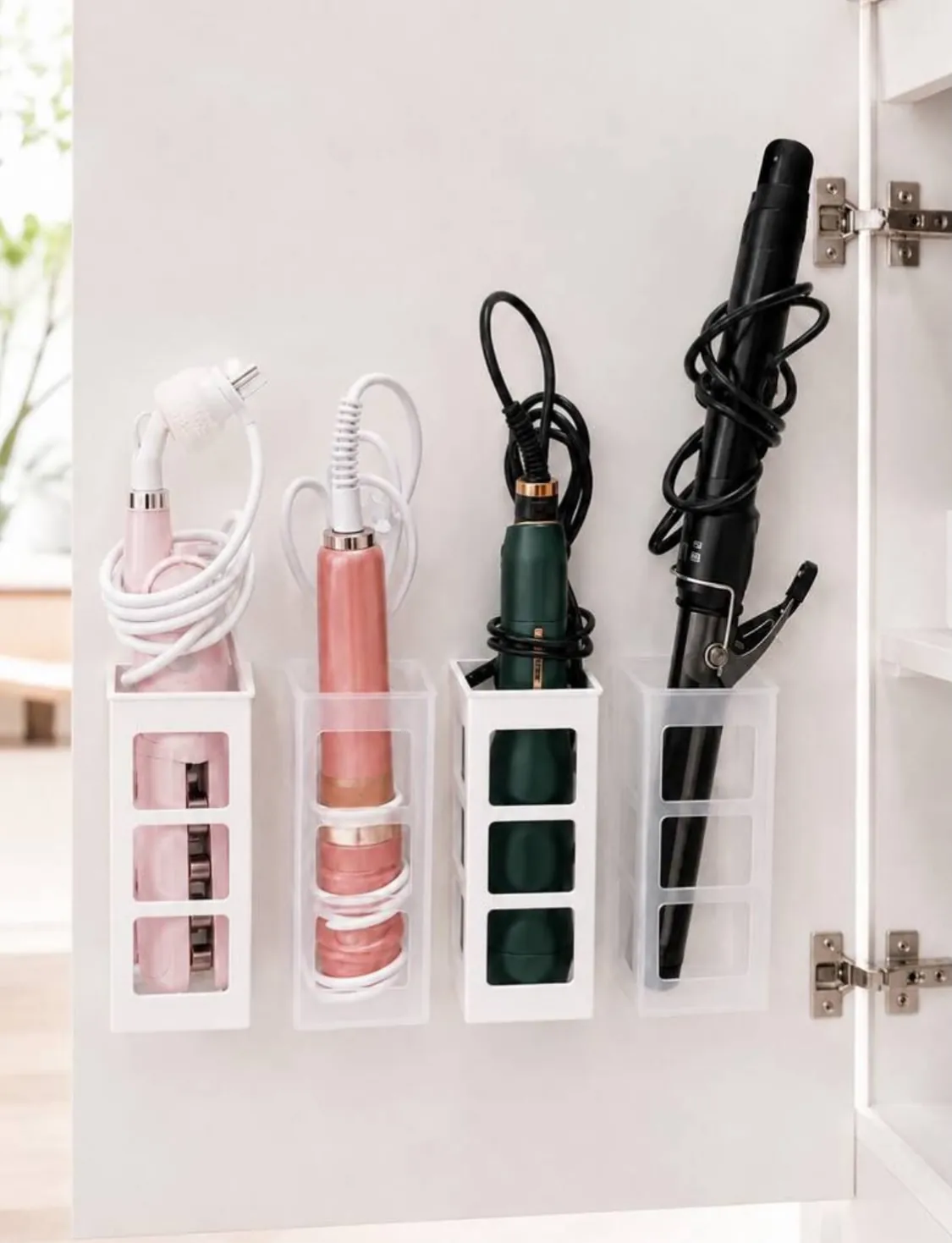 Wall-Mounted Hair Dryer and Accessory Holder