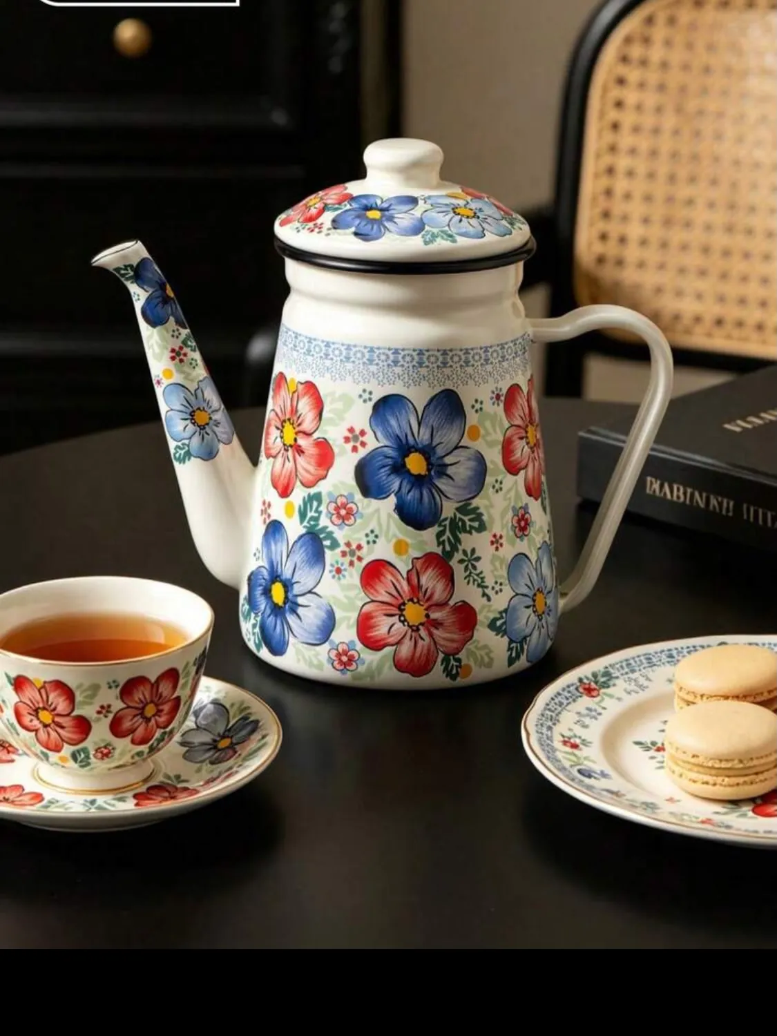 Floral Pattern Teapot and Kettle Set